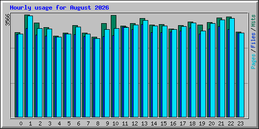 Hourly usage for August 2026